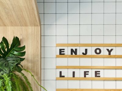 Slogan - ENJOY LIFE. Home decoration.